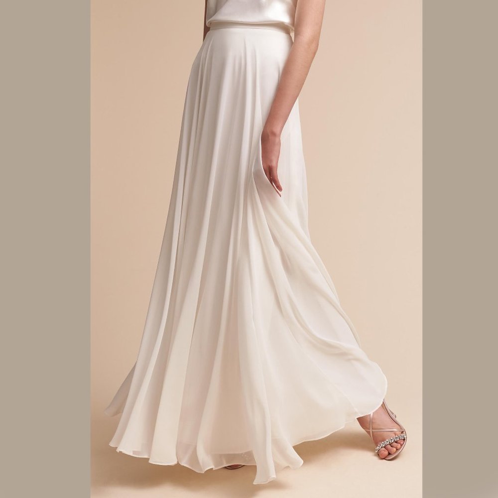 NWT Jenny Yoo Hampton Skirt- Winter White
